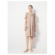 Бежева домашня сукня Cotpark з квітковим принтом 21053